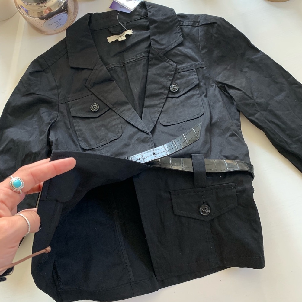 NWT Black Belted Jacket Blazer - Picture 4 of 8